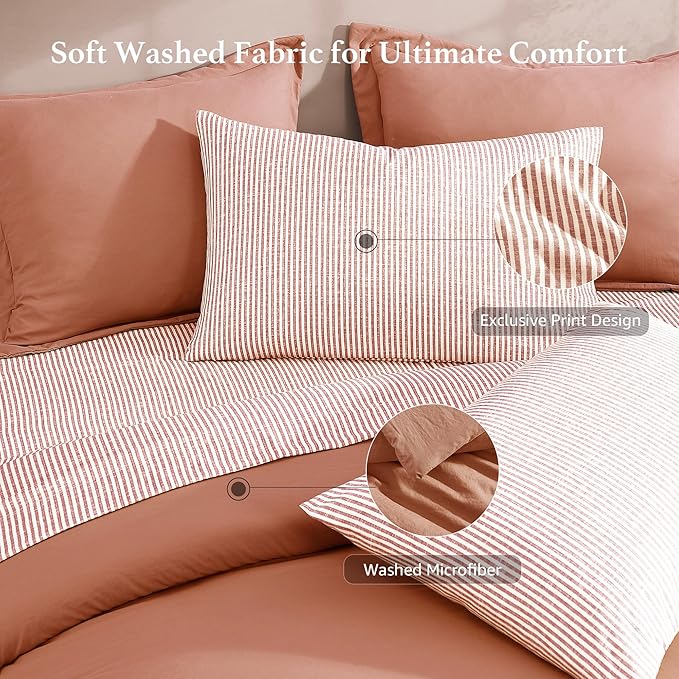 Melex Prewashed Bed in a Bag,Ultra Soft Comforter Bed Set with Sheets