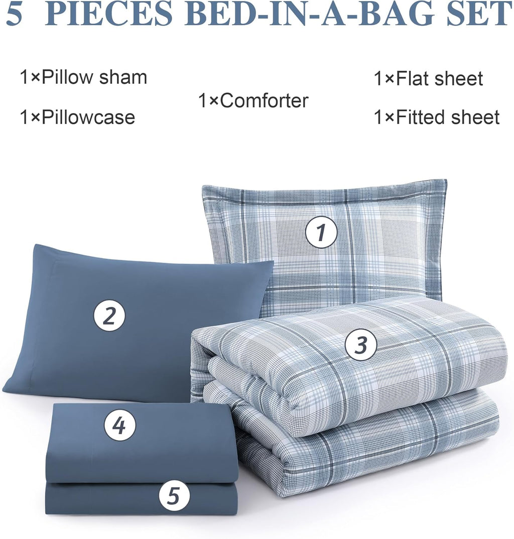 Melex Plaid Comforter Set