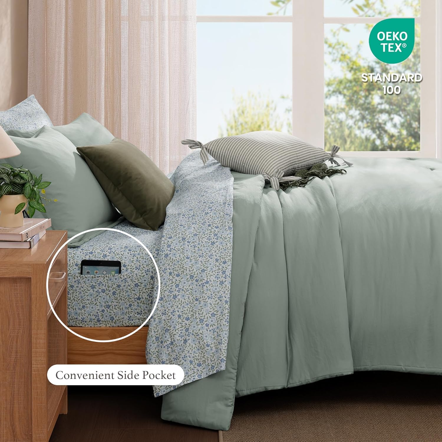 Melex Prewashed Bed in a Bag,Ultra Soft Comforter Bed Set with Sheets