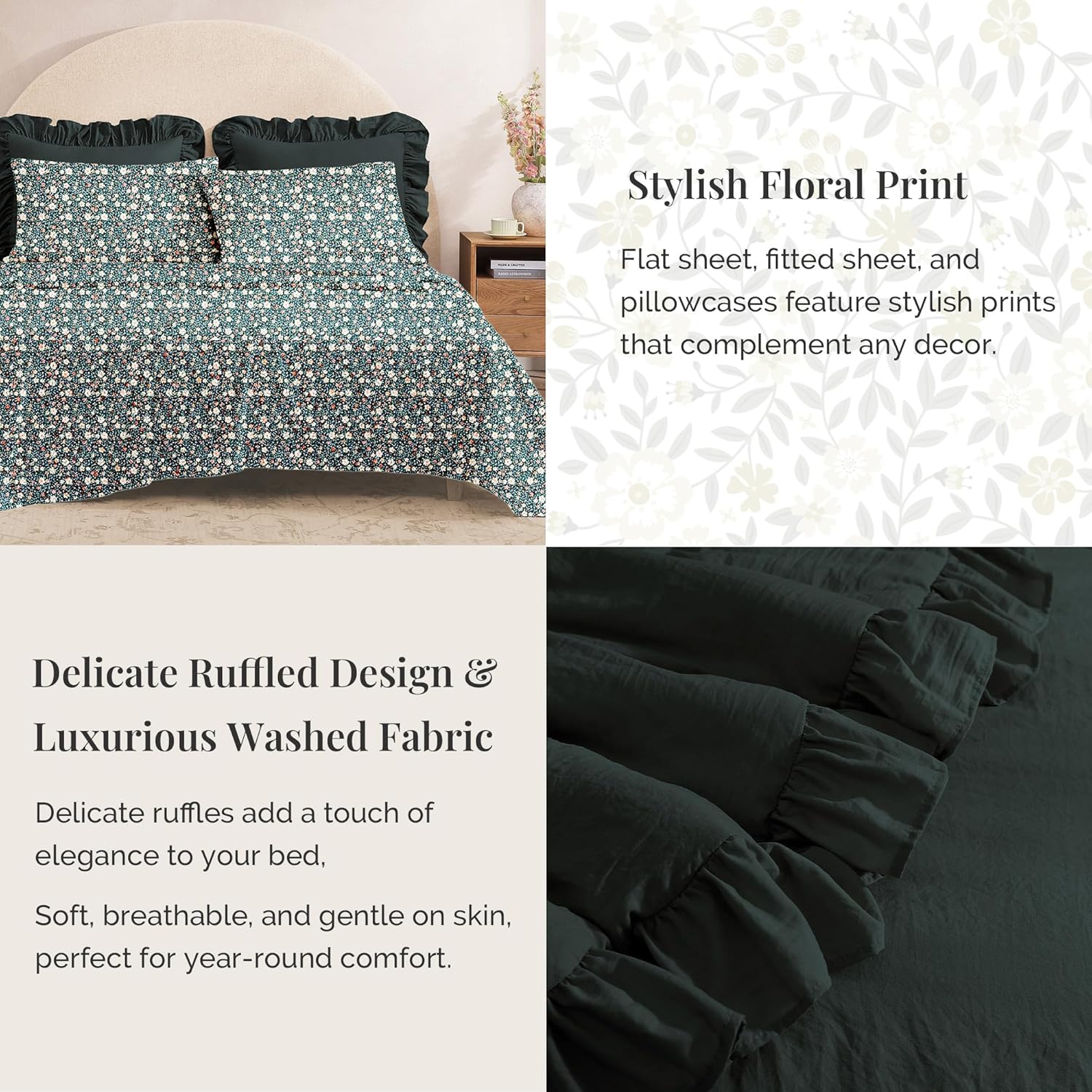 Melex Ruffle Comforter Set