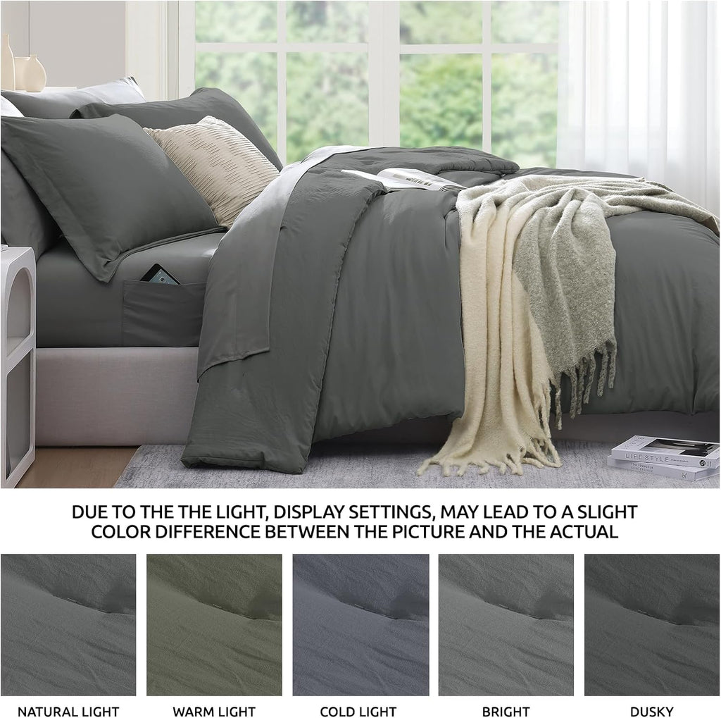 Prewashed fabric 7-piece Bed in a Bag Comforter Set