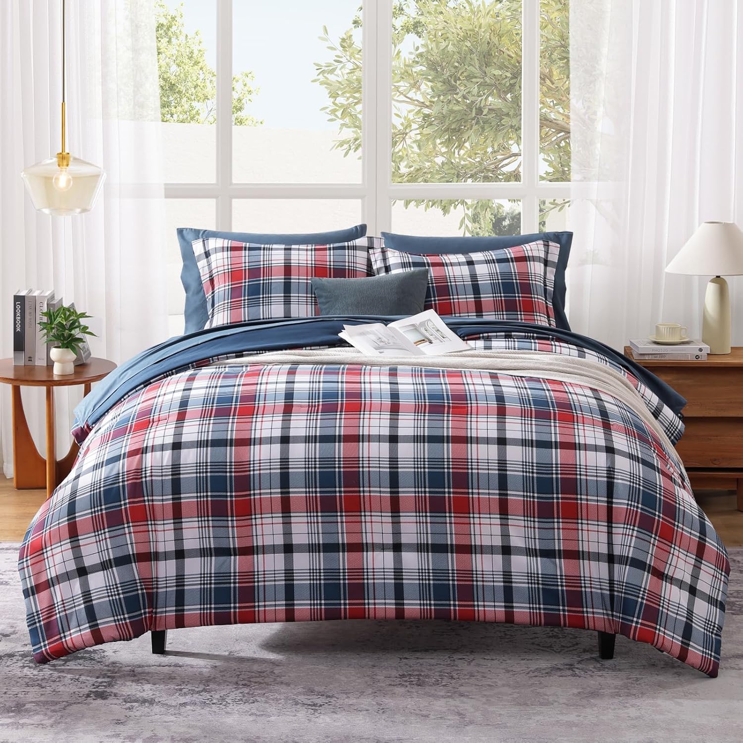 Melex Plaid Comforter Set