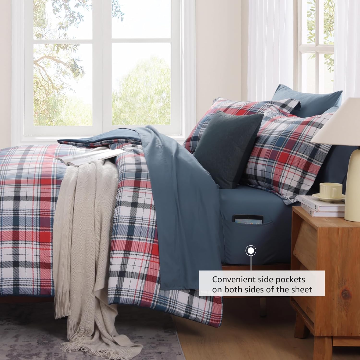 Melex Plaid Comforter Set