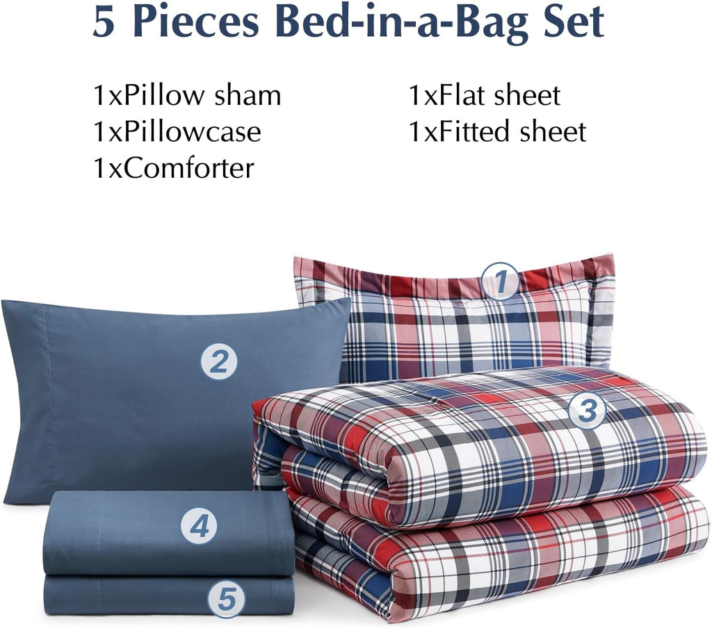 Melex Plaid Comforter Set