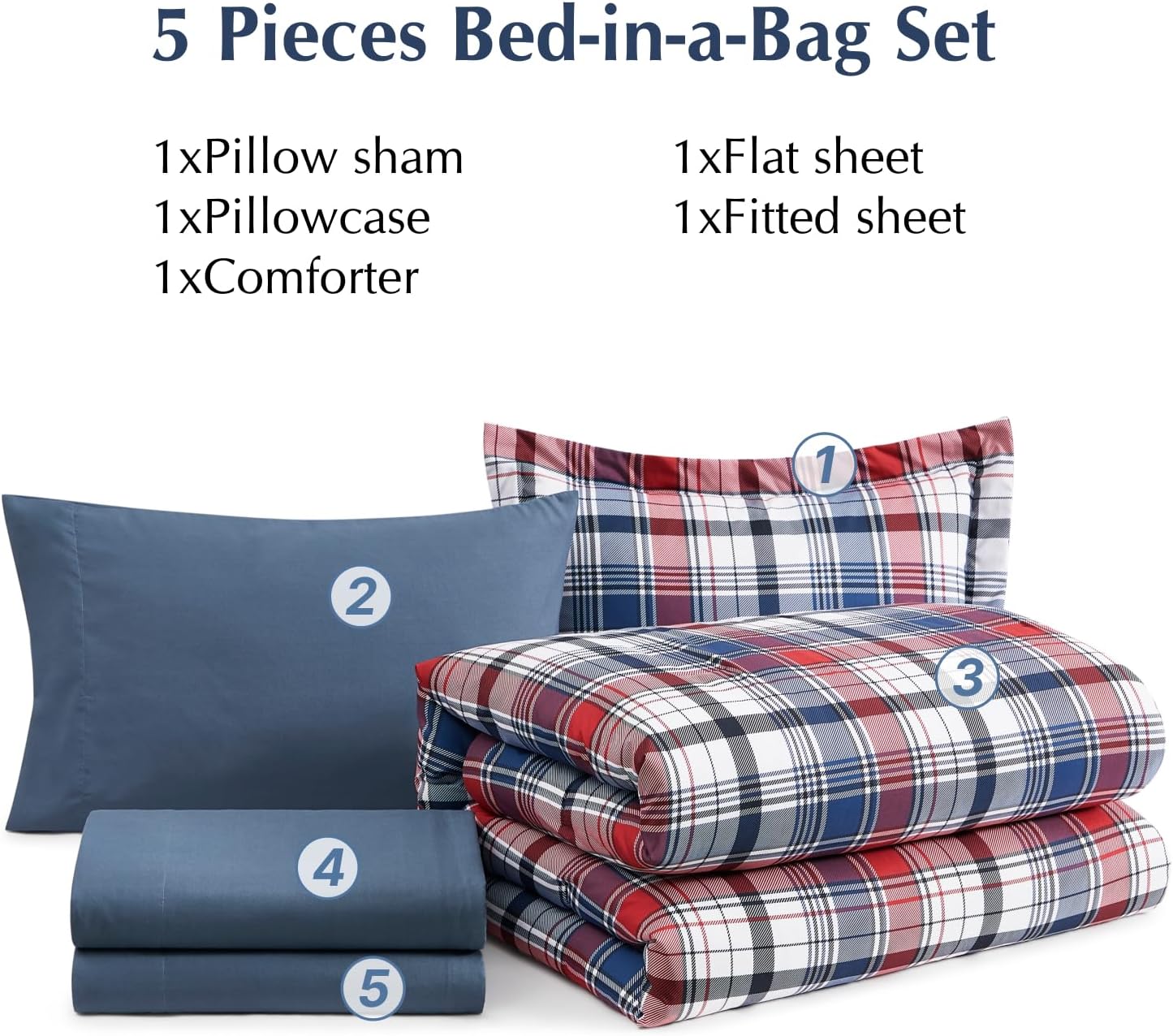 Melex Plaid Comforter Set