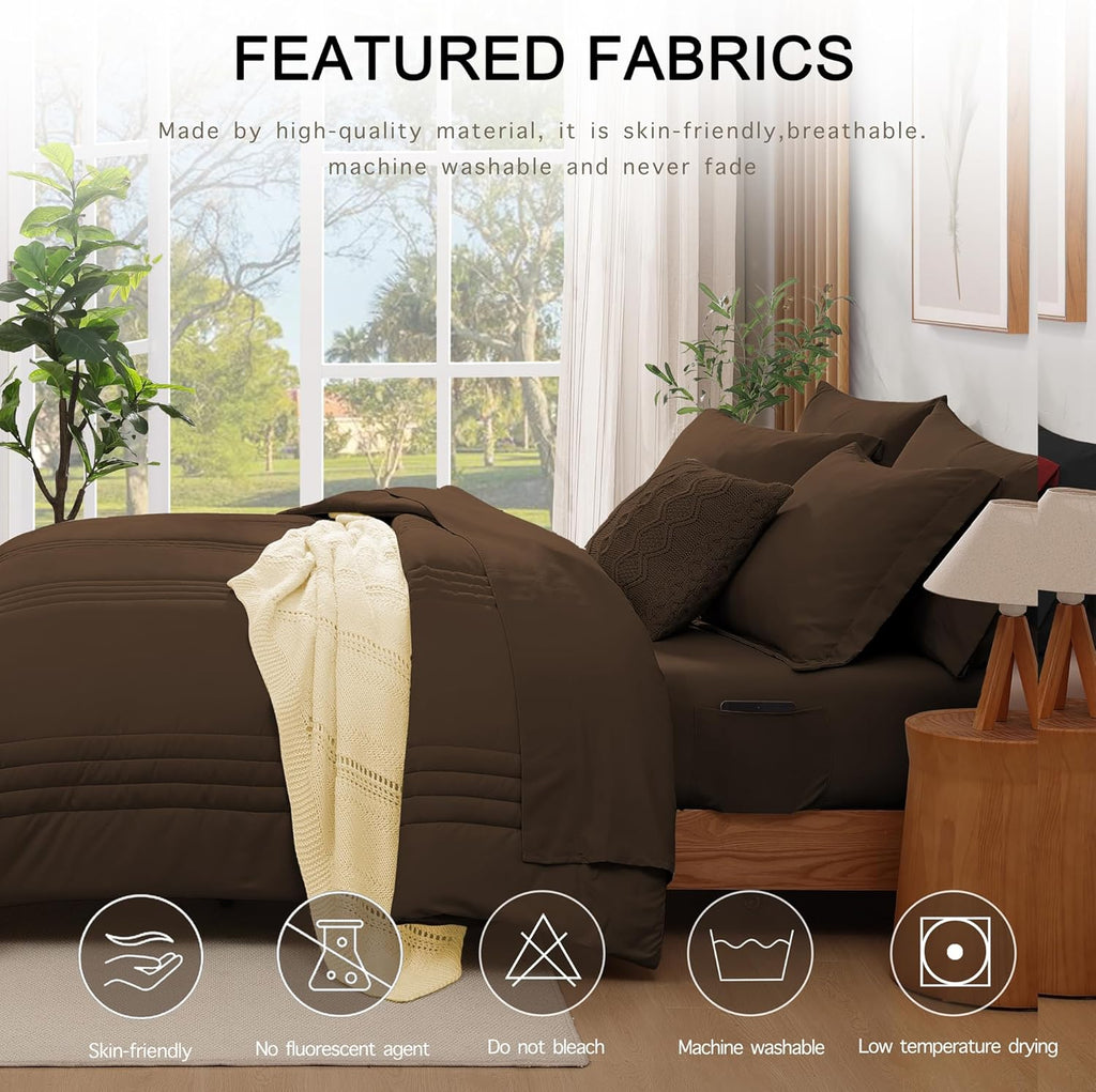 Melex 7-piece Bed in a Bag Comforter Set with Sheets