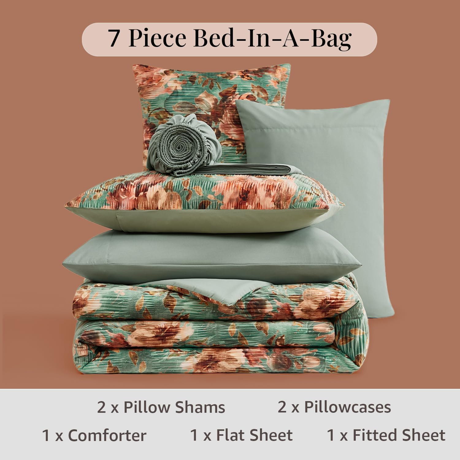 Melex Floral 7-piece Comforter Set