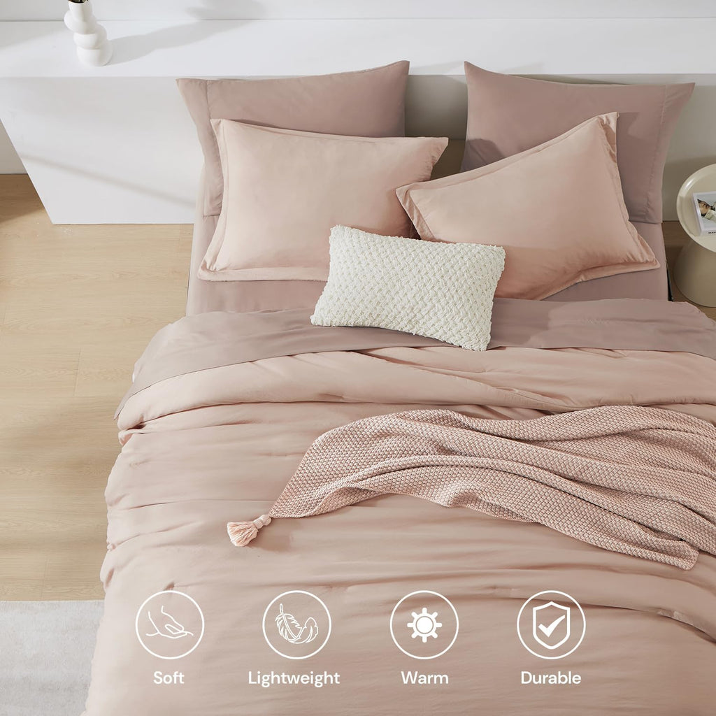 Prewashed fabric 7-piece Bed in a Bag Comforter Set