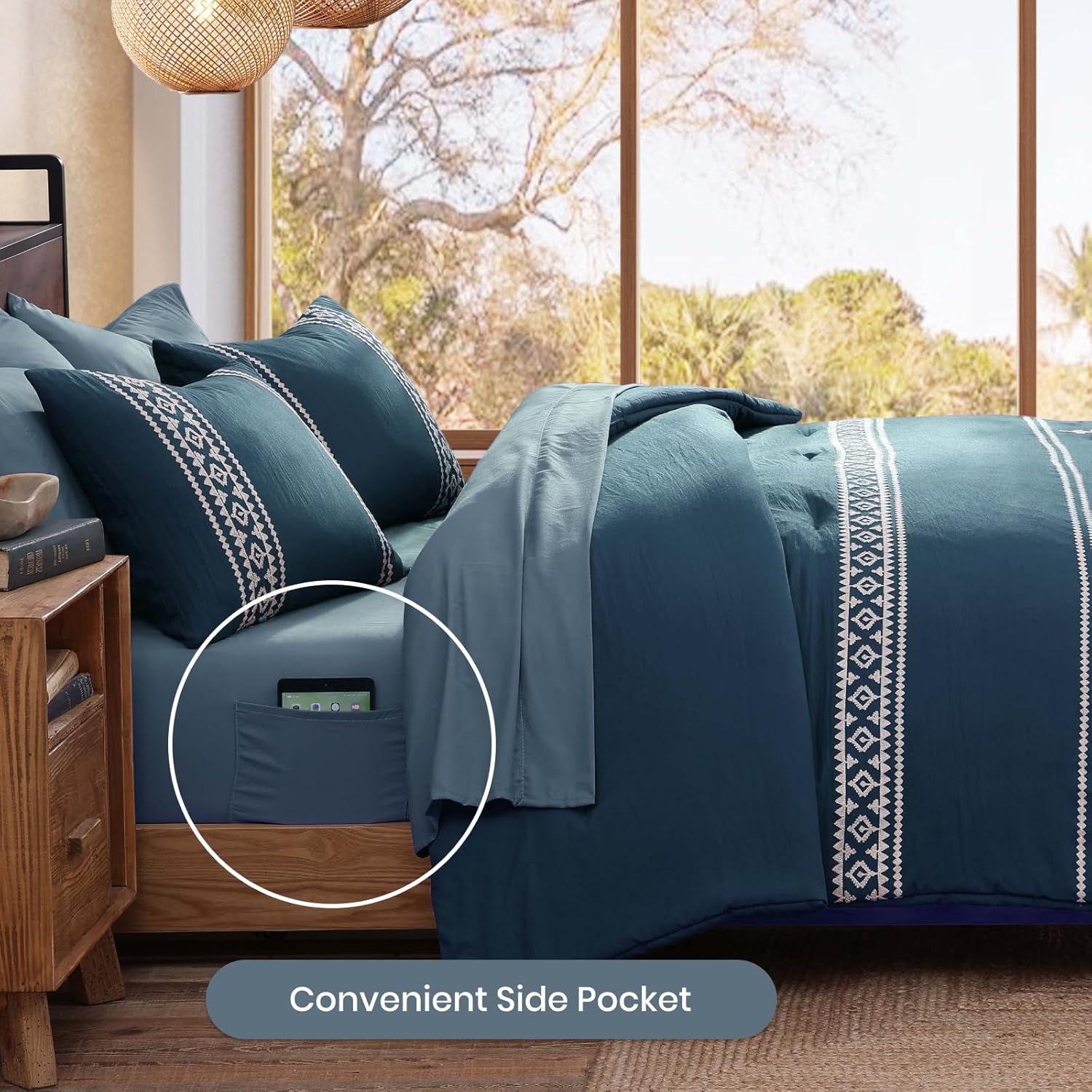 Melex Embroidery Comforter Set