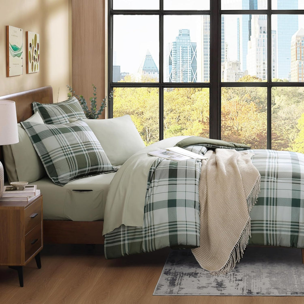 Melex Plaid Comforter Set