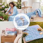 Catami Bow Throw Blanket-Reversible Home Decor Blankets for Couch Sofa Bed Camping 50"x60"