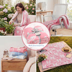 Catami Bow Throw Blanket-Reversible Home Decor Blankets for Couch Sofa Bed Camping 50"x60"