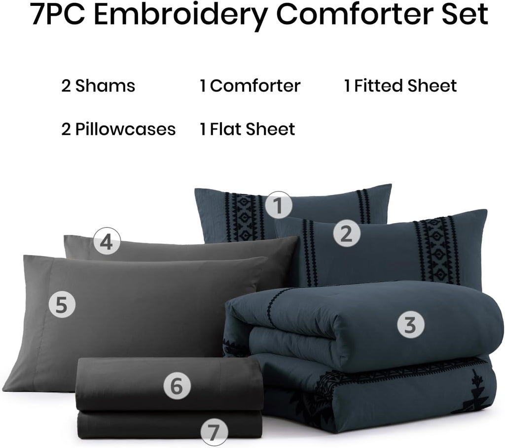 Melex Embroidery Comforter Set