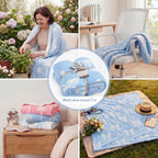 Catami Bow Throw Blanket-Reversible Home Decor Blankets for Couch Sofa Bed Camping 50"x60"