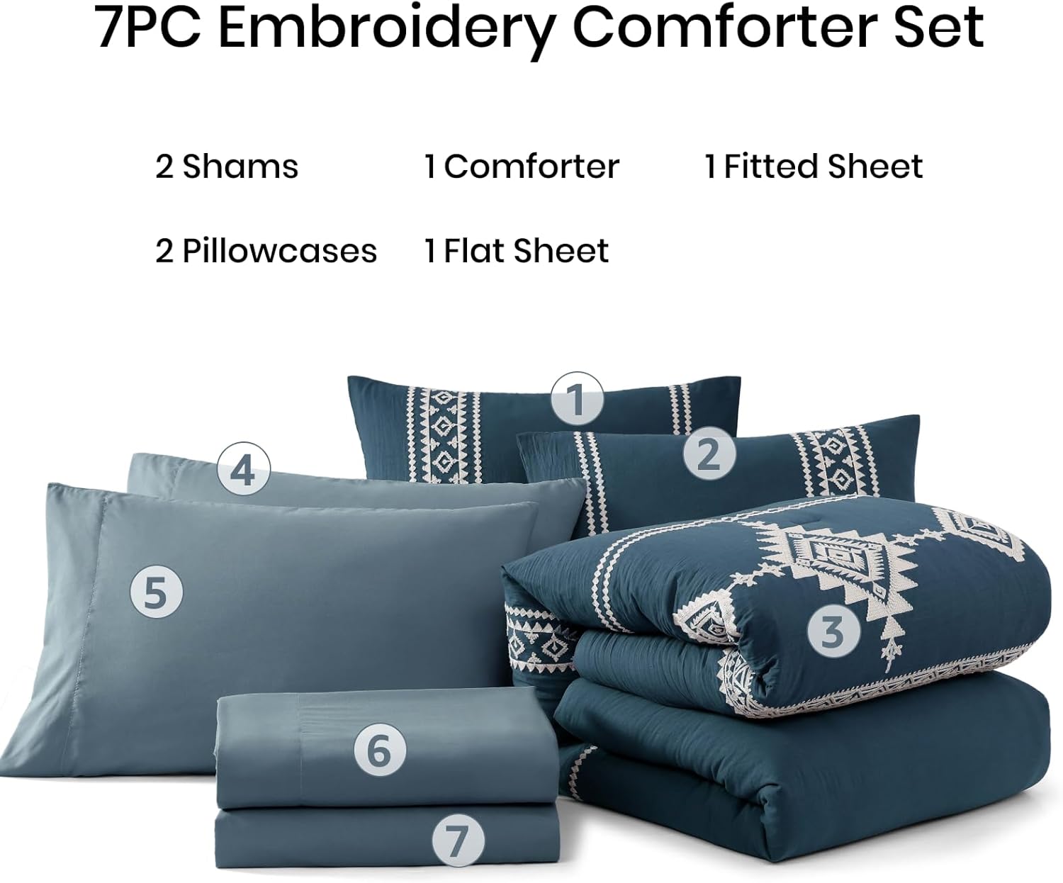 Melex Embroidery Comforter Set