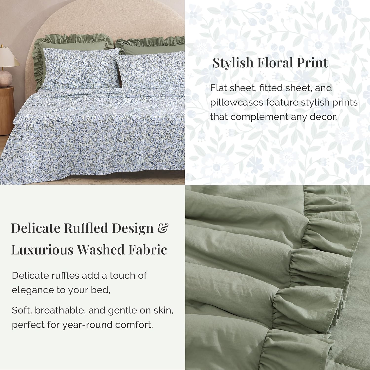 Melex Ruffle Comforter Set