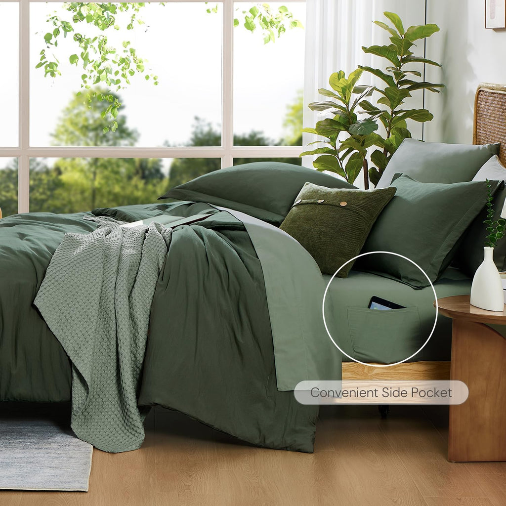 Prewashed fabric 7-piece Bed in a Bag Comforter Set