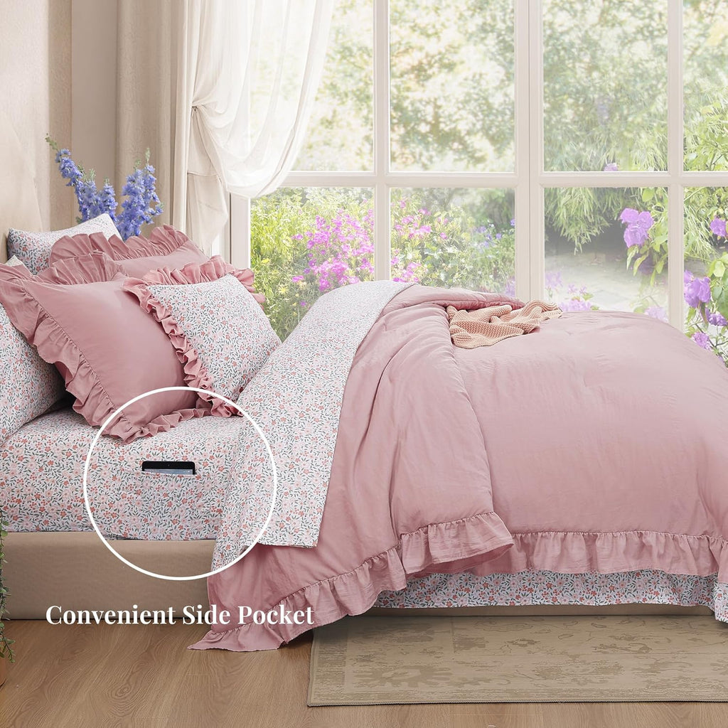 Melex Ruffle Comforter Set