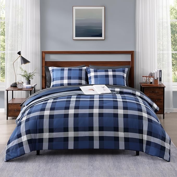 Melex Plaid Comforter Set