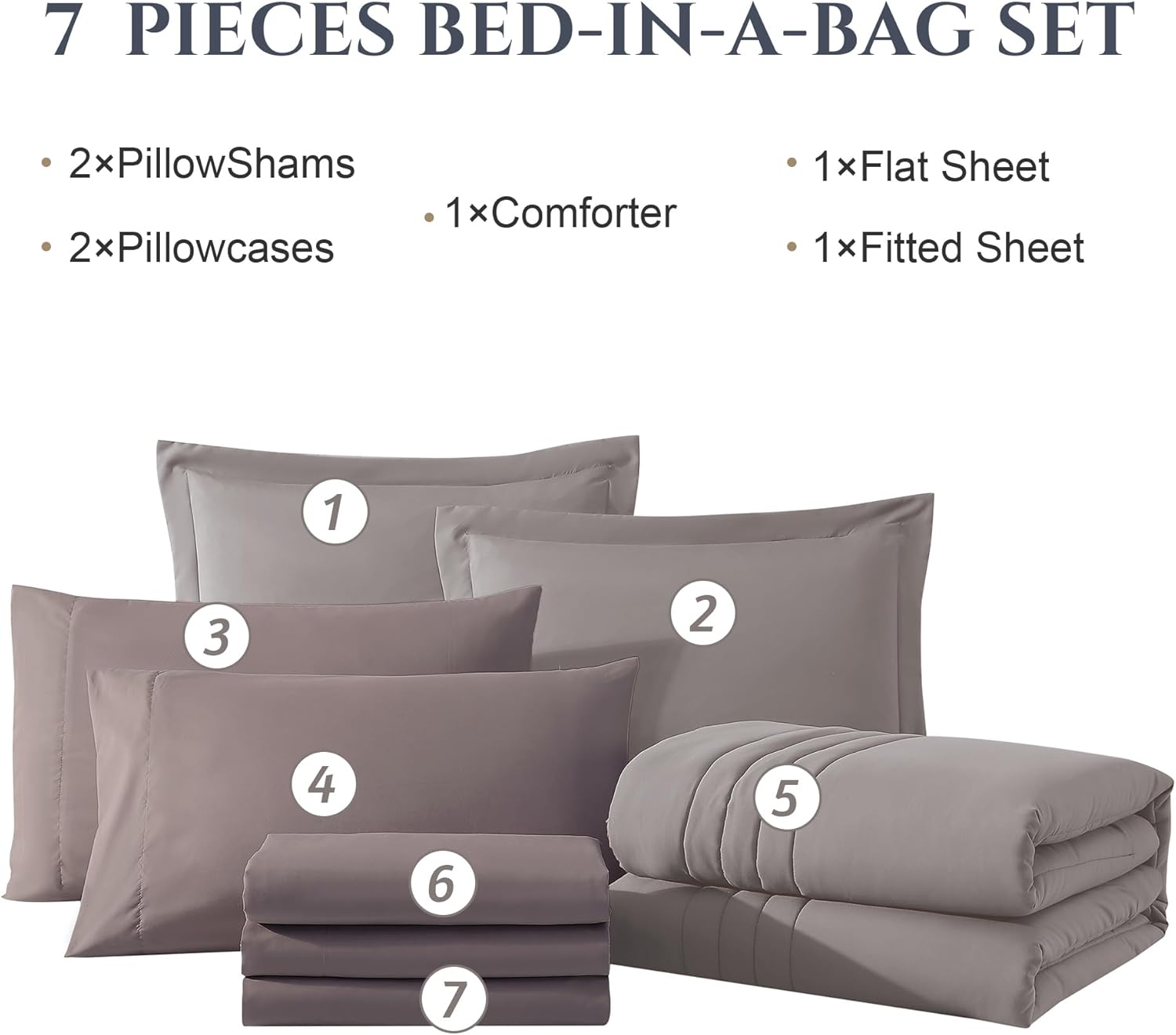 Melex 7-piece Bed in a Bag Comforter Set with Sheets