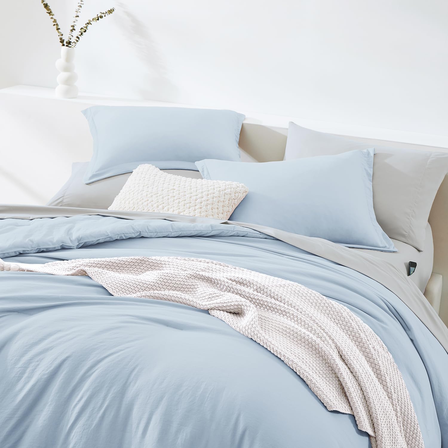 Prewashed fabric 7-piece Bed in a Bag Comforter Set