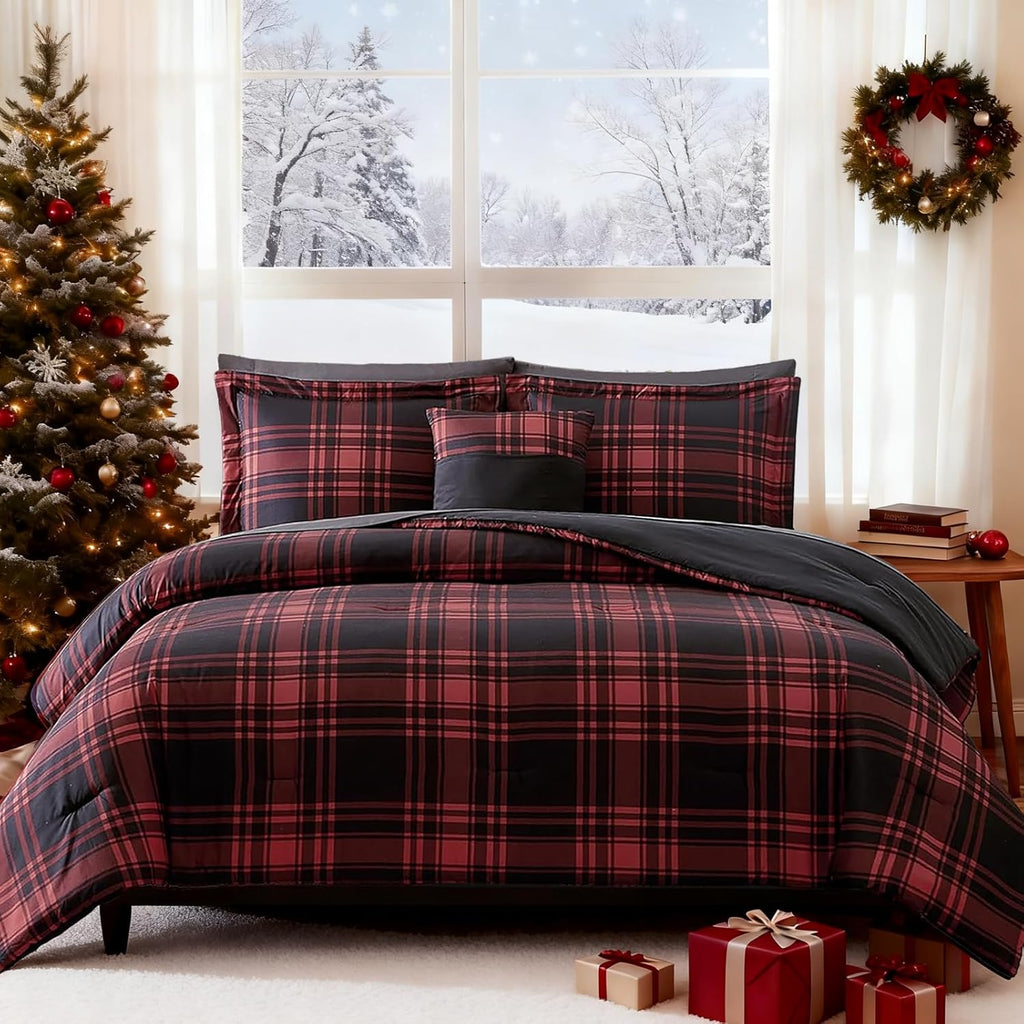 Melex Plaid Comforter Set