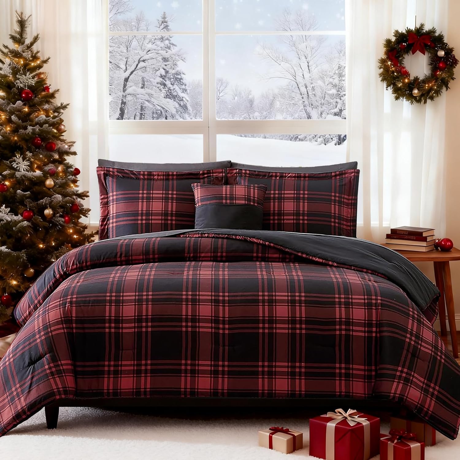 Melex Plaid Comforter Set