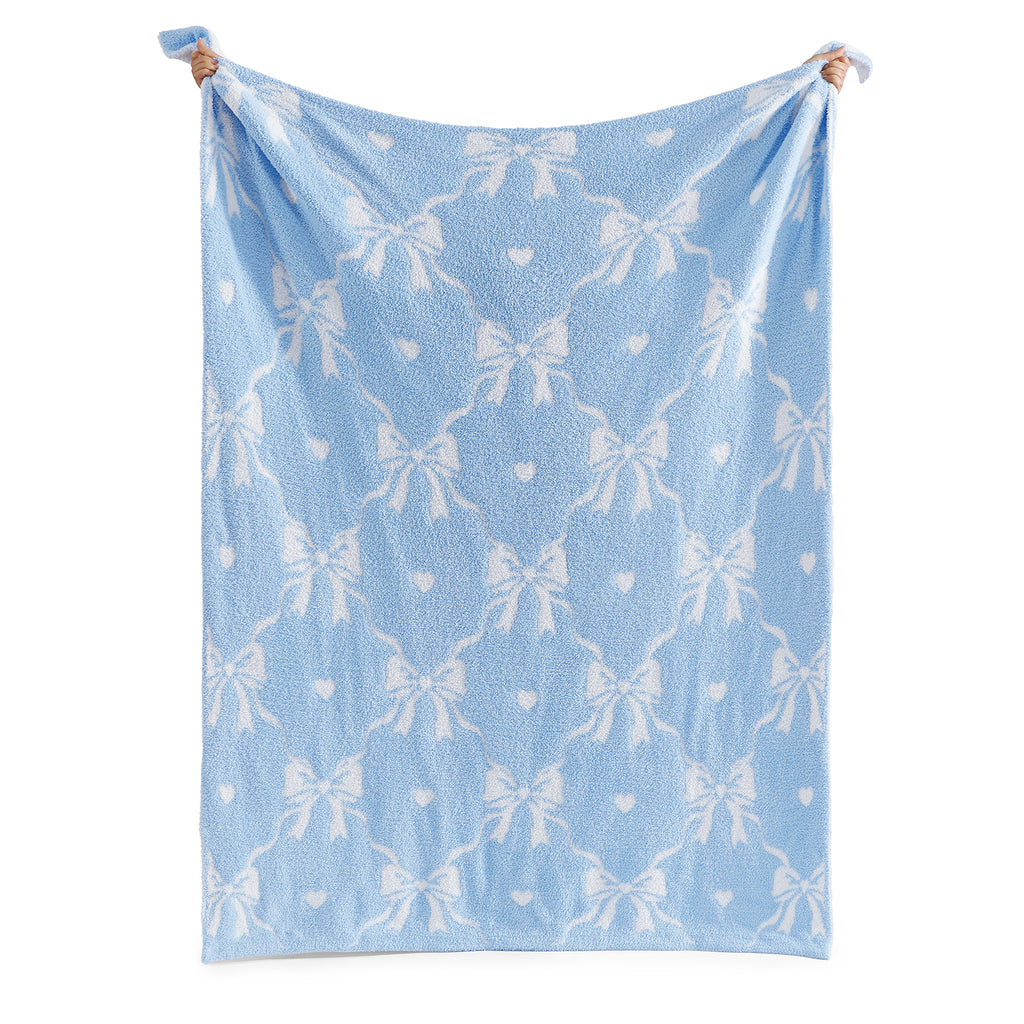 Catami Bow Throw Blanket-Reversible Home Decor Blankets for Couch Sofa Bed Camping 50"x60"