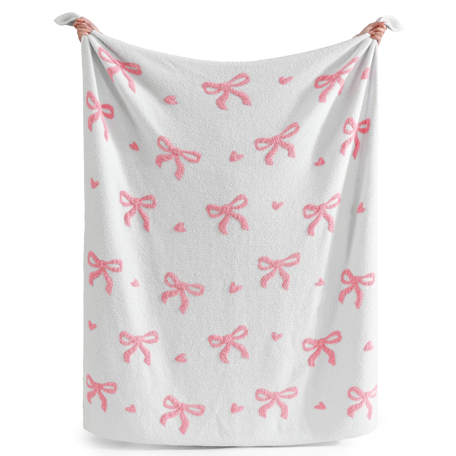 Catami Bow Throw Blanket-Reversible Home Decor Blankets for Couch Sofa Bed Camping 50"x60"